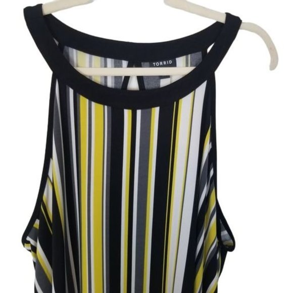 Torrid Womens 2X Yellow & Black Striped Studio Kni - Picture 3 of 10